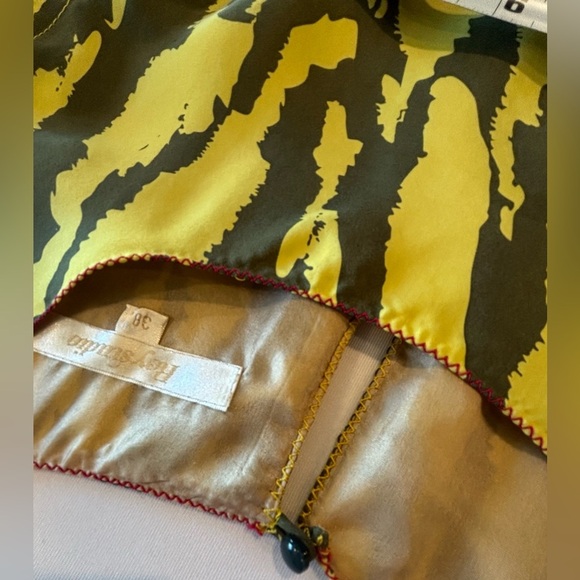 ROY STUDIO 100% Silk Sleeveless Summer or Spring Yellow Dress Size 38 - Picture 5 of 10